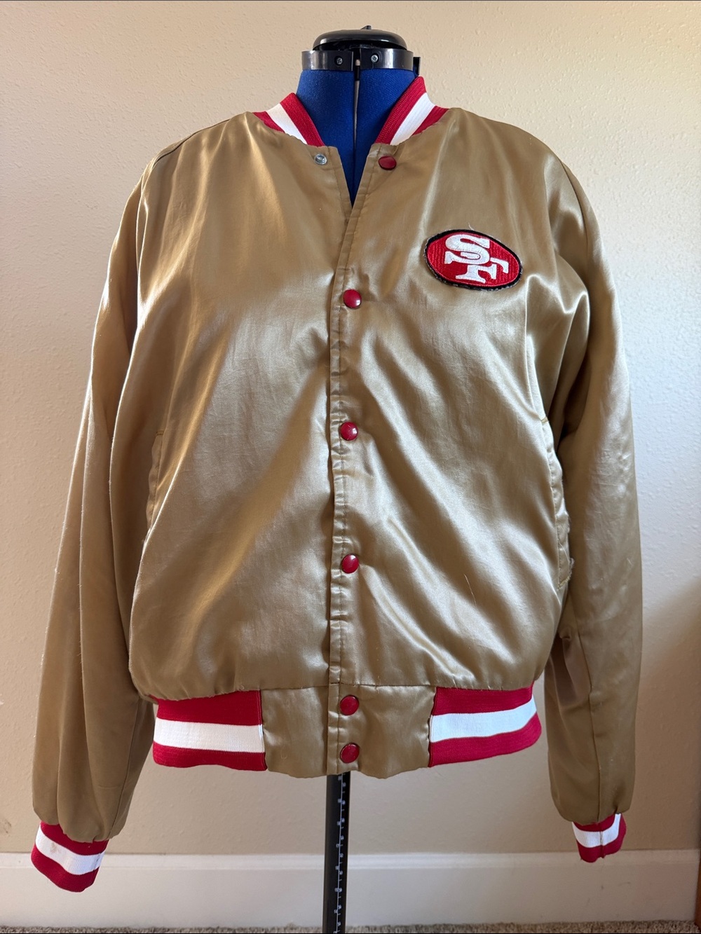 San Francisco 49ers Gold Satin Bomber Jacket
